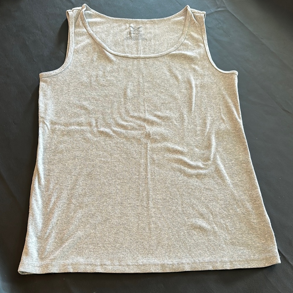 Faded Glory Heather Gray Super Soft Women's  Ribbed Tank Top